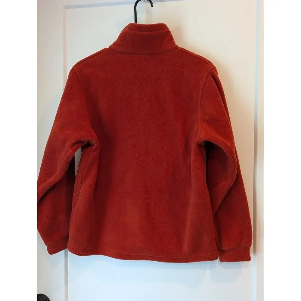 Columbia Girls 14/16 Orange Fleece Jacket Casual School Clemson Tennessee